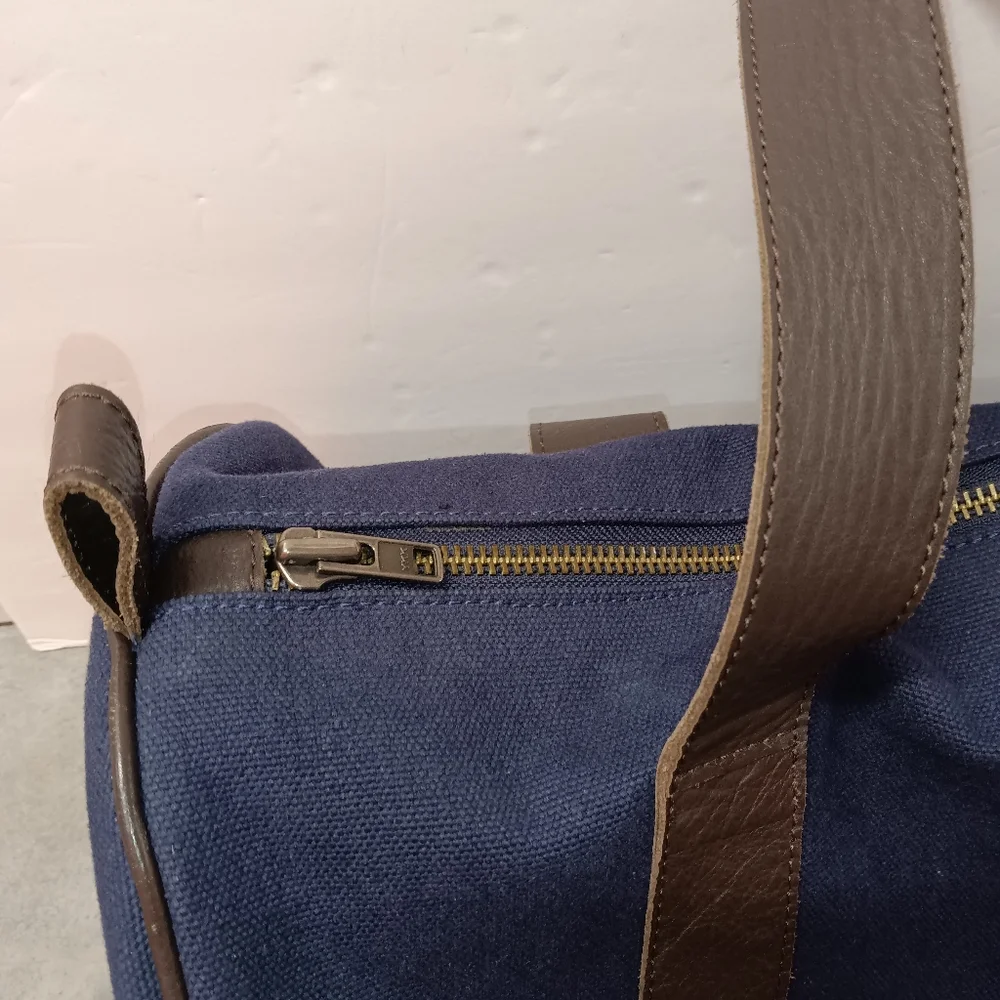 Mark & Graham Canvas And Leather Duffel Bag / Weekender Travel Bag